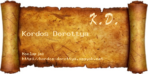 Kordos Dorottya névjegykártya